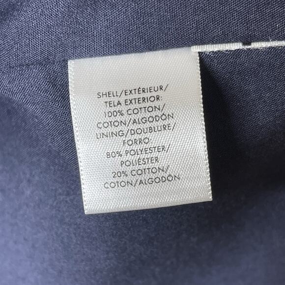 NWOT Ann Taylor Petite Eyelet Midi Dress Fit & Flare Size 4P Navy Blue Pleated - Picture 9 of 9